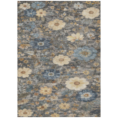Machine Washable Indoor/Outdoor Chantille ACN2947 Floral Rug