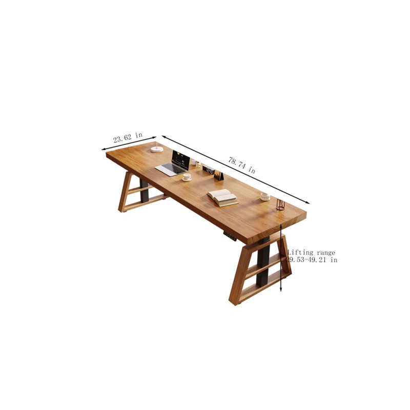 Bureau d'ordinateur réglable en bois massif