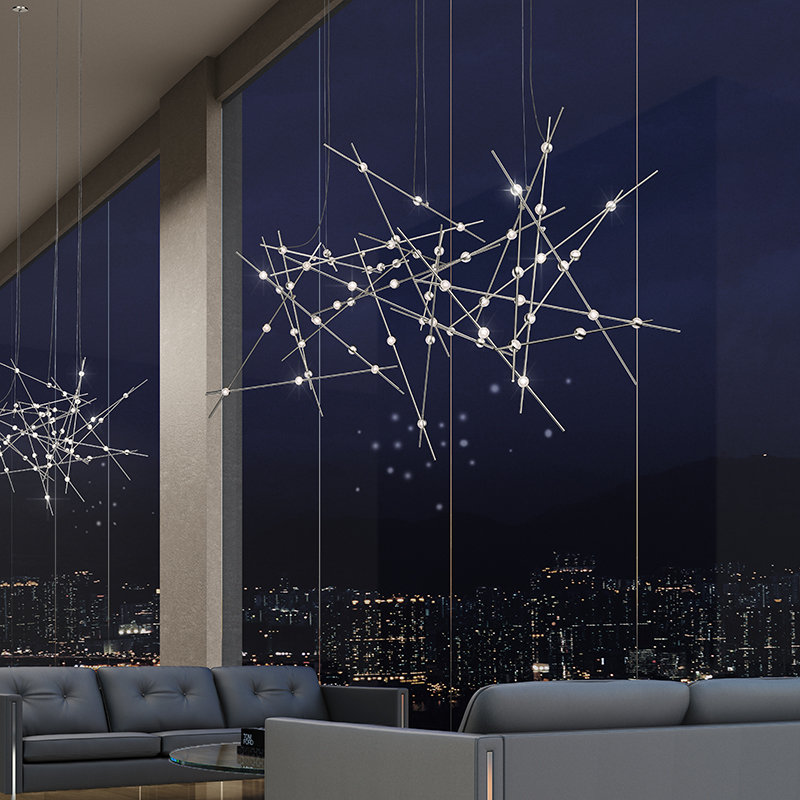 Constellation® 20 - Light LED Chandelier, Clear, Satin Nickel, 2700K