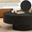 Table basse ronde à assemblage facile avec plateau de table épais de 6,8 po ON-TREND, table de bout à tambour moderne, table centrale cannelée minimaliste avec base robuste pour le salon-460286289