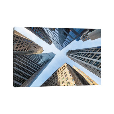 Office Buildings Near Wall Street, New York City by Jan Becke - Wrapped Canvas Print
