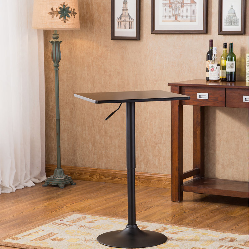 Hauteur réglable avec pieds noirs et table de bar en métal