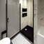 Cube de douche en aluminium avec rail supérieur, poignée en acier inoxydable 304, verre trempé Nano Clean, film, dispositif coulissant stable, compartiment noir mat, sans éclat