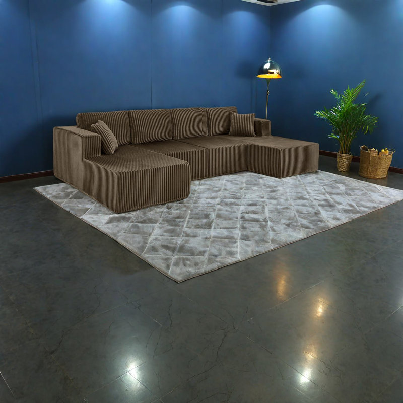 Comfortable Modern Sectionals Sofa, Foam Upholstered, Spacious Design For Home