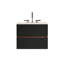 Meuble-lavabo mural noir et noyer 24 po avec lavabo intégré en céramique avec trop-plein 24 po-1379938170-1379938168