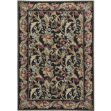 Hand-Knotted High-Quality Black and Black Area Rug