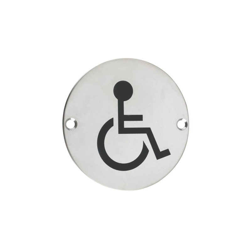 Disabled Sign, Polished Stainless
