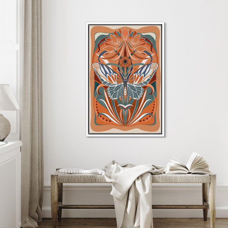 Animaux, animaux, papillons et fleurs, Cadre flottant blanc, H 36 po x l 24 po
