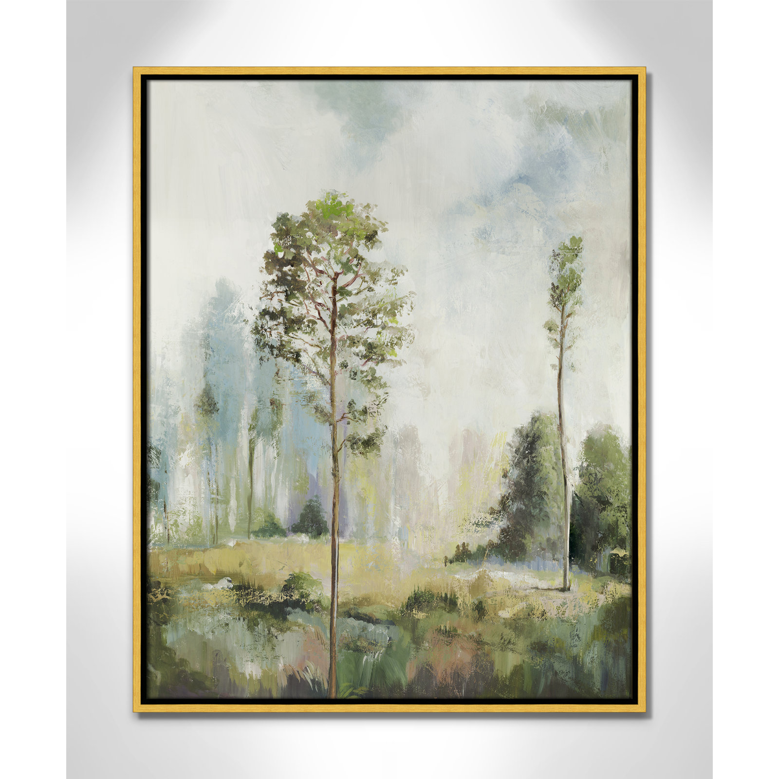 Teton "Tall Green Trees I" Print by Allison Pearce, 29.5" H x 23.5" W, Gold