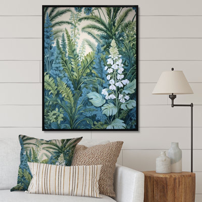 «Blue Green Blue Fern Fond II», reproduction sur toile
