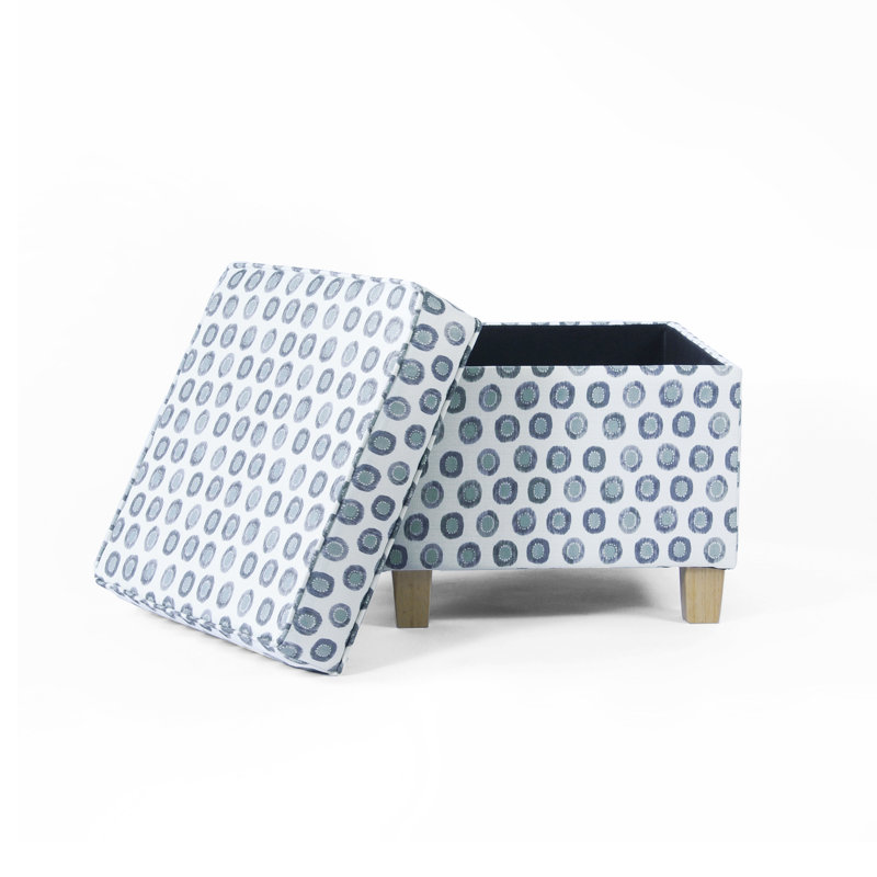 Repose-pieds carré avec rangement 17,5 "Asha, Petit médaillon Ikat