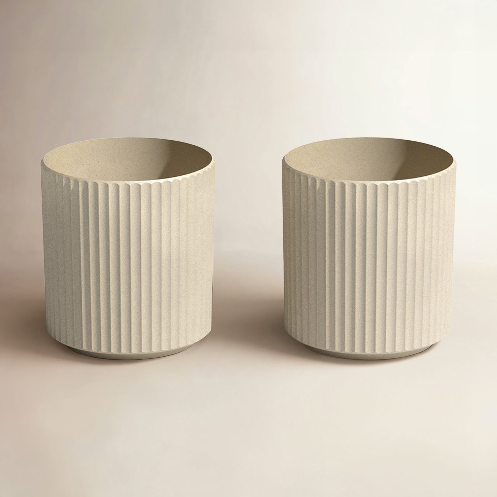 Veradek Demi Series Round Planter, 11.5" H x 10.5" W x 10.5" D, Sand, 2