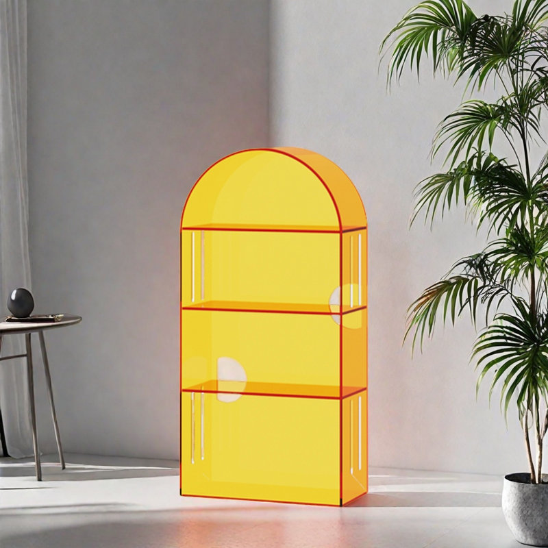 Bibliothèque en ligne de haute qualité de style célébrité, (4 tablettes) H 47,2 po x l 23,6 po x P 11 po, Orange