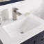 Happy 24 po Meuble-lavabo simple bleu avec comptoir en quartz de Carrare et lavabo encastré en porcelaine