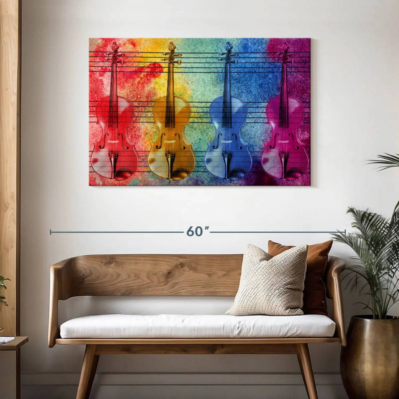 Abarca Colourful Violins, 30" H x 45" W