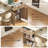 82.6" Fluted Kitchen Island With Extendable Dining Table For 4-6, Island Table For Kitchen With Power Outlet, Kitchen Table With Double-side Storage, 2 Drawers 2 Side Open Shelves, Natural-1597008692