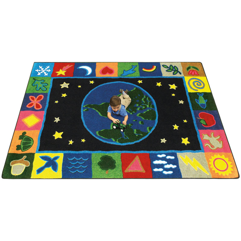 Tapis multicolore Éducatif Earthworks par Joy, Rectangle 5 pi 4 po x 7 pi 8 po