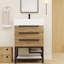Finition du meuble-lavabo sur pied simple de base 24 po Jessica: Noir lustré-72495689