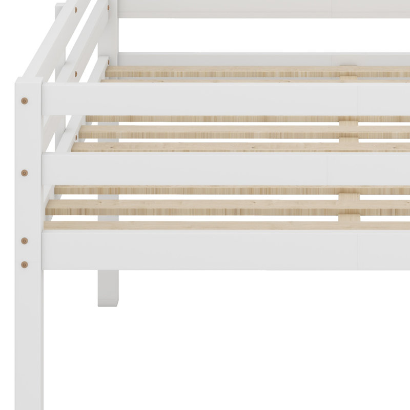 Lit mezzanine en bois avec échelle, Blanc