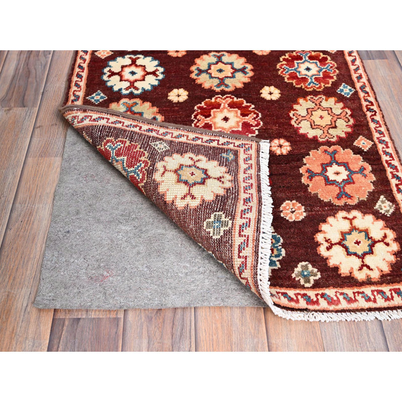 Tapis brun / rouge / beige nouvel âge 2 pi x 2 pi 10 po Zuhdo