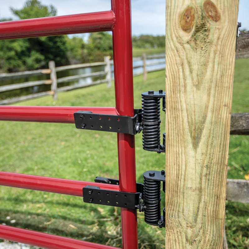Black Powder-Coated Steel Self-Closing Gate Device