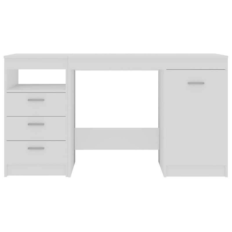 Desk Home Office Computer Desk with Storage Cabinet Engineered Wood, White