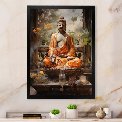Orange Grey Buddhist Art Buddhas Gesture - Buddhism Wall Art