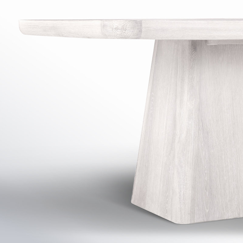 Pedestal Dining Table, 30" H x 71" L x 39" W, White Wash