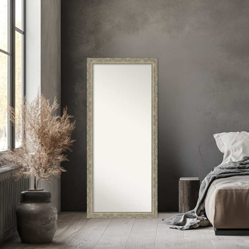 Miroir de plancher pleine longueur Filigree, Argent argent