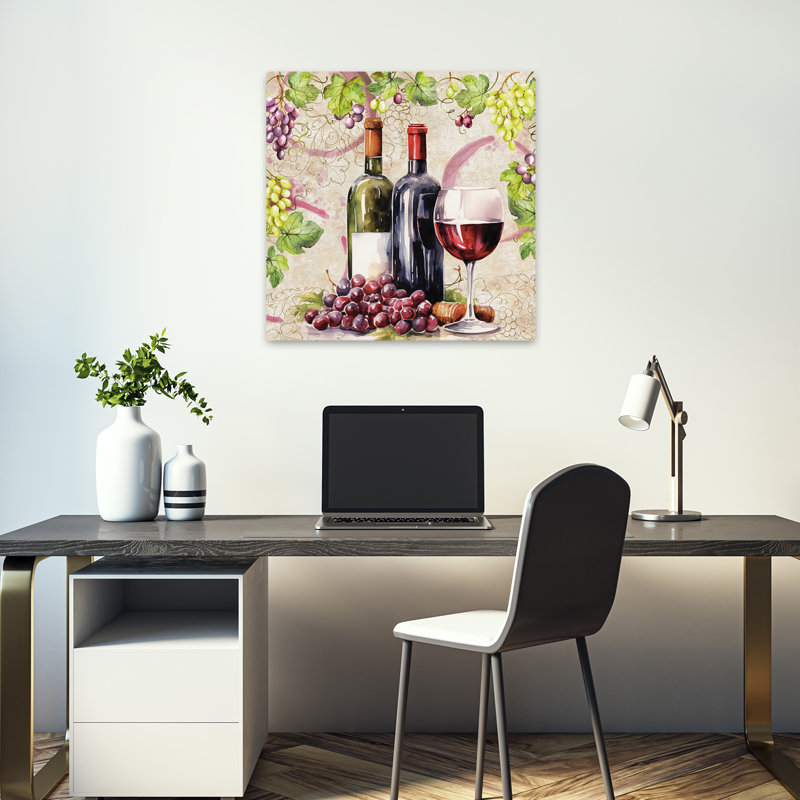 Vin rouge, nature morte, art contemporain, H 18 po x l 18 po