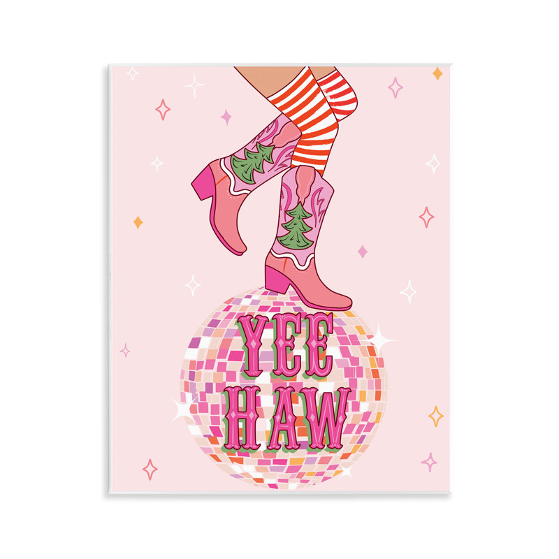 Art mural sur toile Yeehaw Christmas Cowboy par Arrolynn Weiderhold