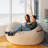 Big Joe Fuf 7Ft Giant Foam Bean Bag Chair, Oversized Couch with Removable Cover for Kids, Teens, Adults, Vanilla Latte Corded Plush, 7 foot-100759946-98338290