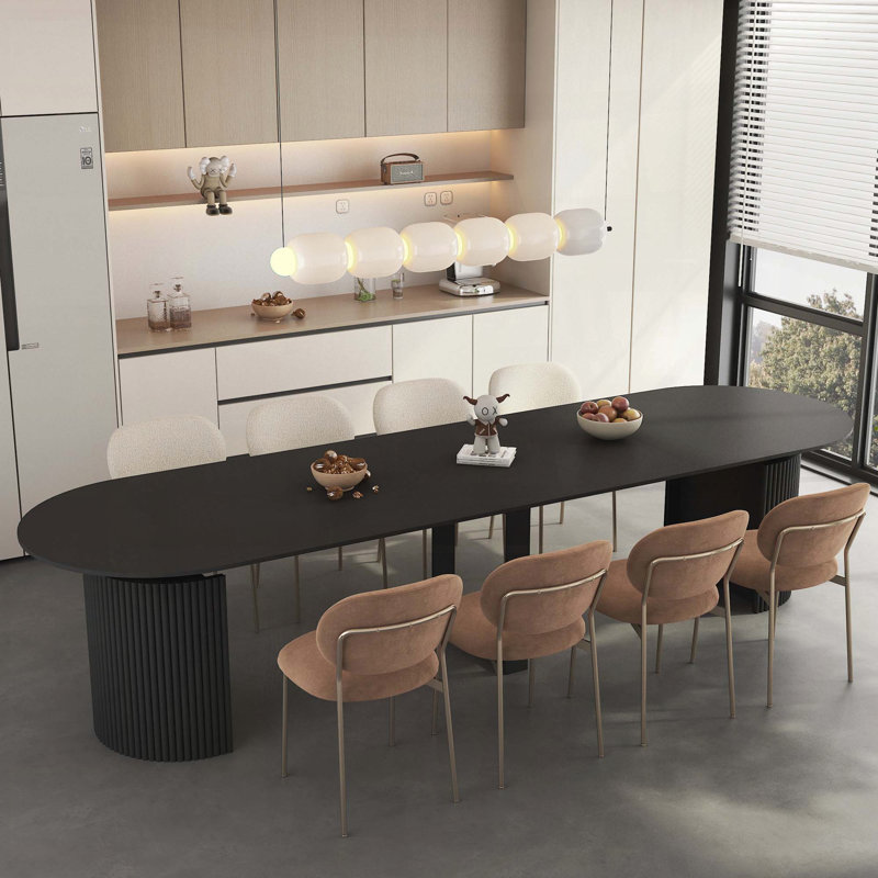 Table de salle à manger extensible pliable pour 1 à 10 personnes (bois, multifonctionnel), Noir