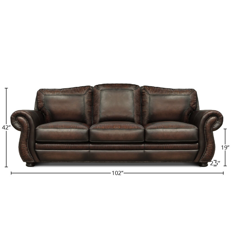 Balentine Leather Sofa, Yes, Polo (Maestro Artisano), Nutmeg