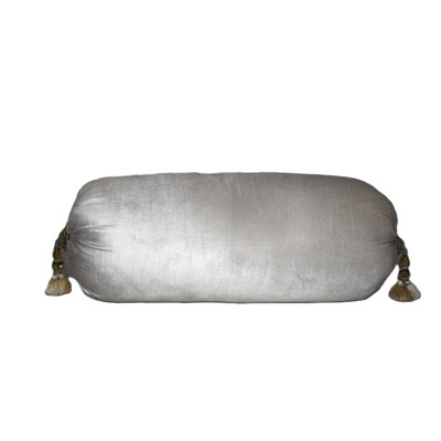 Velvet Bolster Decorative Throw Pillow White