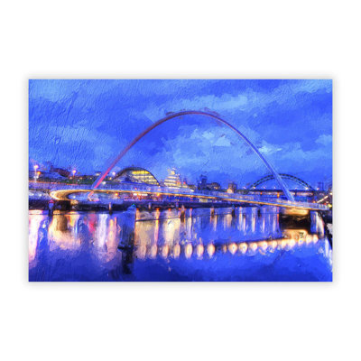 Millennium Bridge in Newcastle - Frameless Print