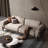 Mid century modern sofa,Genuine Leather sofa with Solid Wood,Loveseat couch-105275523-105275522