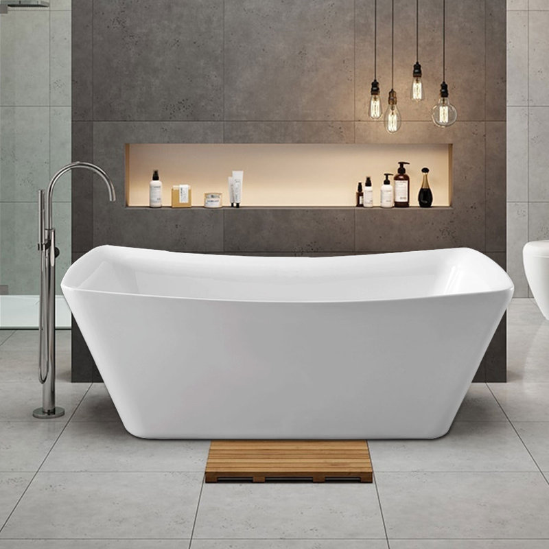 Baignoire de trempage autoportante en acrylique 67 po x 20 po