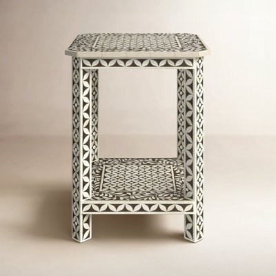 Ersa 18" Bone Inlay End Table