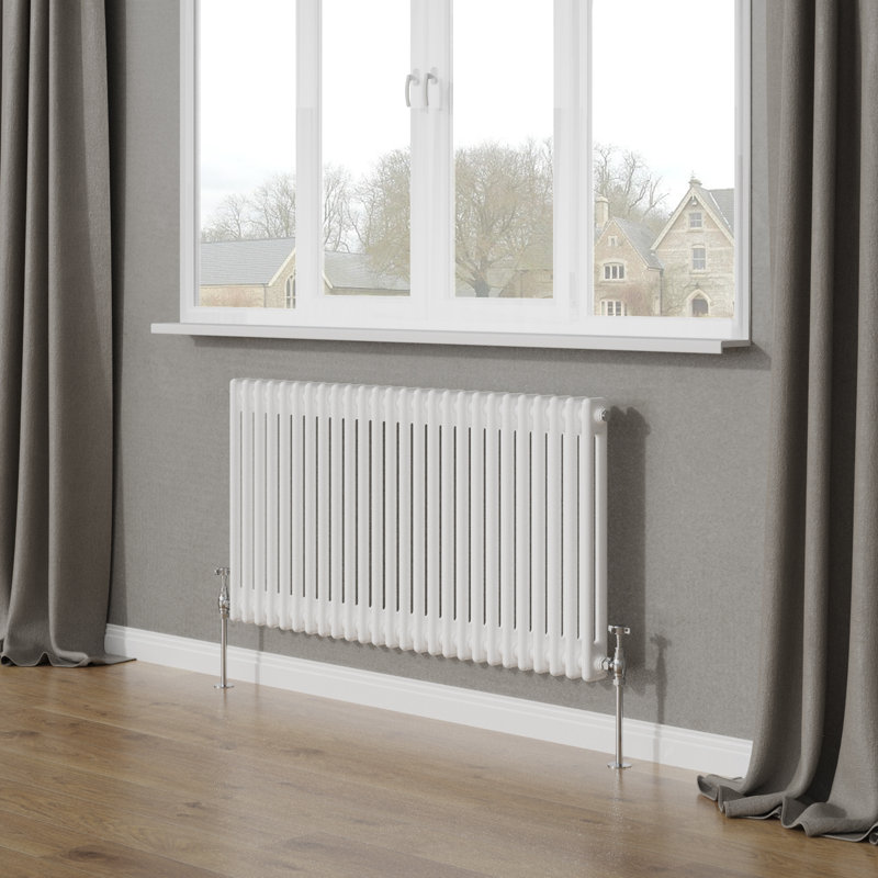 Tryphosa Traditional 2 Column Horizontal Designer Radiator, White, 60cm H x 119cm W