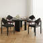 Chaise d'appoint noire à dossier solide (ensemble de 2)