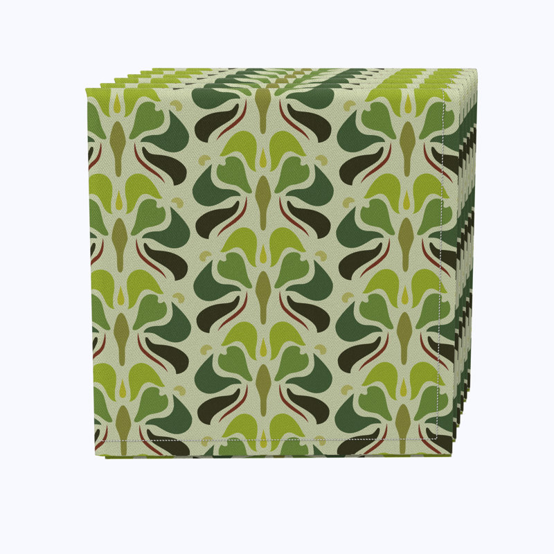 100% Cotton Green Pattern Square Napkin