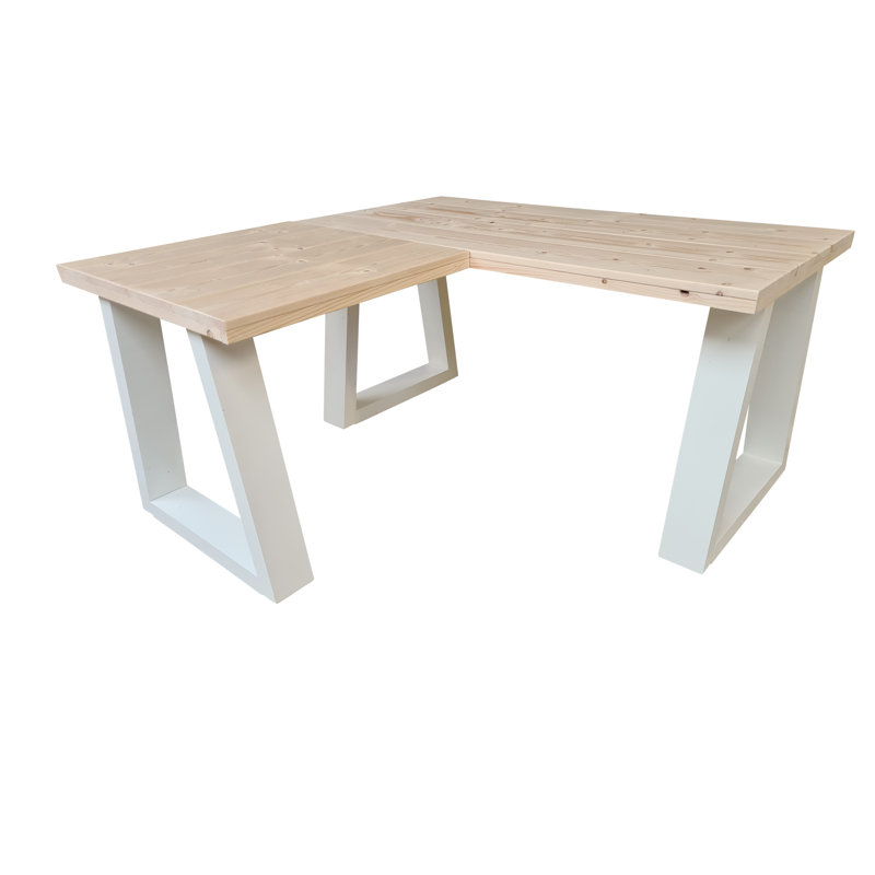 Miraloma L-Shaped Solid Wood Top Writing Desk, Right, 75cm H x 200cm W x 120cm D