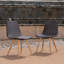 Chaise d'appoint Illa, pieds en fer de style moderne, rotin osier gris foncé-121883084-121846613
