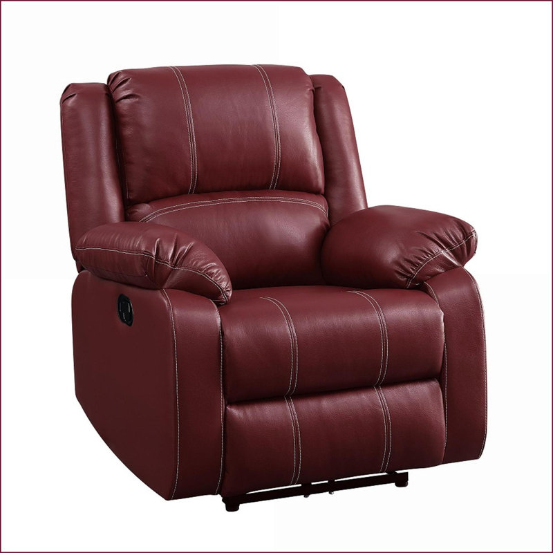 Fauteuils inclinables, inclinables à bascule avec inclinaison manuelle 135 ° | Rouge cramoisi | Similicuir