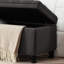 Banc de rangement en lin gris foncé avec boutons élégants-2041242339