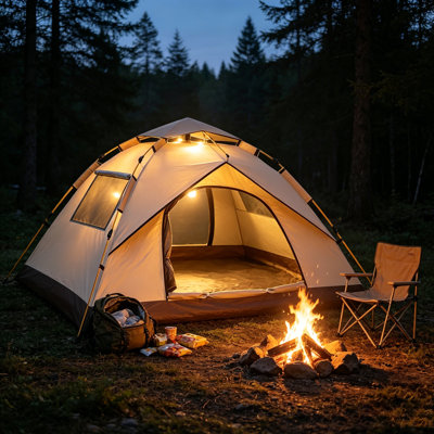 Tente de camping en plein air pour 4 personnes avec protection UV UPF50 + et sac de transport