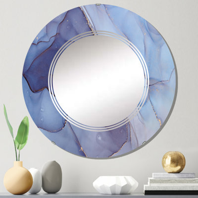 Mauve luxueux abstrait fluide Art V - miroir mural moderne