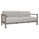 Tanah 80" Wide Outdoor Teak Patio Sofa with Cushions