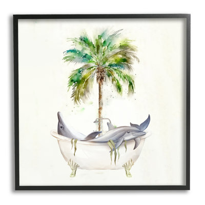 «Dolphins In Bath Tub Palm Tree» par Ziwei Li, impression